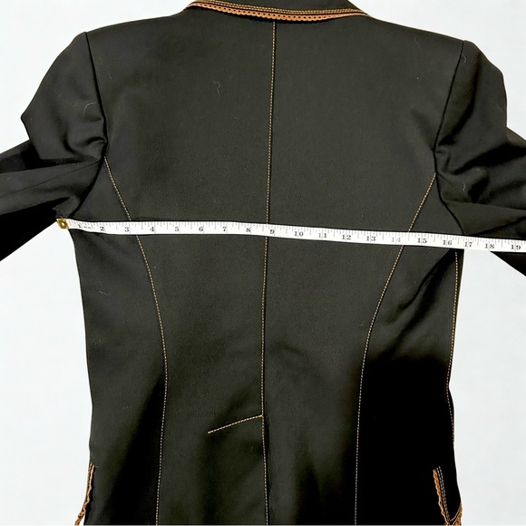 Vertigo Paris Tailored Black Blazer Contrast Stitching Size S Made in France EUC - Picture 8 of 10